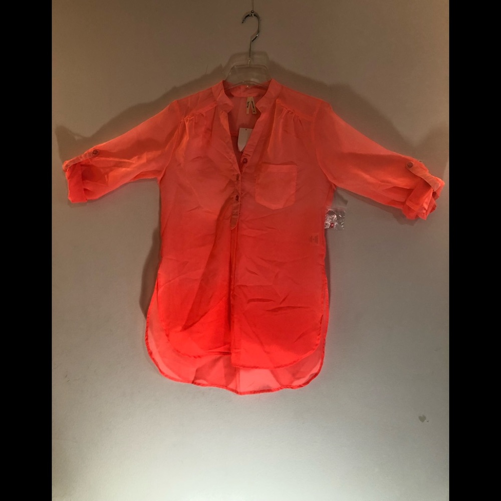 Orange Sheer Shirt NEW